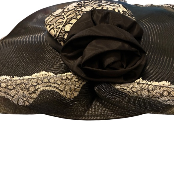 Sonni of San Francisco Hat Straw, Mesh, Lace Formal Kentucky Derby Vintage - Picture 7 of 9